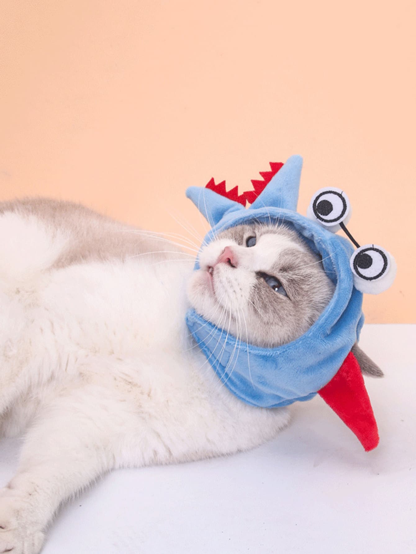 1 pieza Sombrero de mascota con diseño de tiburón para gato con perro para accesorio para foto - Azul - Ver 1