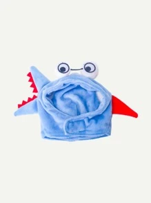 1 pieza Sombrero de mascota con diseño de tiburón para gato con perro para accesorio para foto - Azul - Ver 2