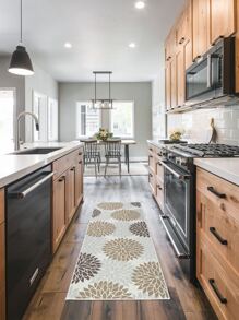 1 Họa Tiết Hoa Thảm Nhà Bếp Chống Trơn Trượt, Polyester Hiện Đại Sàn Cho Nhà Bếp, Tất Cả Các Mùa - Nhiều màu - Xem 5