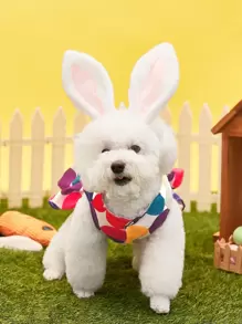 1入組 T型兔耳朵毛圈,適用於貓狗節慶裝飾,尺寸：小,中,大 - 白色 - 查看 1