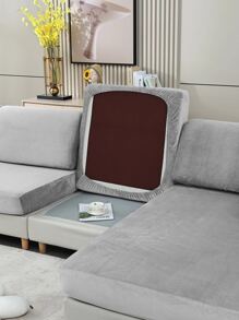 1入組素色彈性沙發座位極簡滌綸沙發墊套適用於客廳 - 灰色 - 查看 4