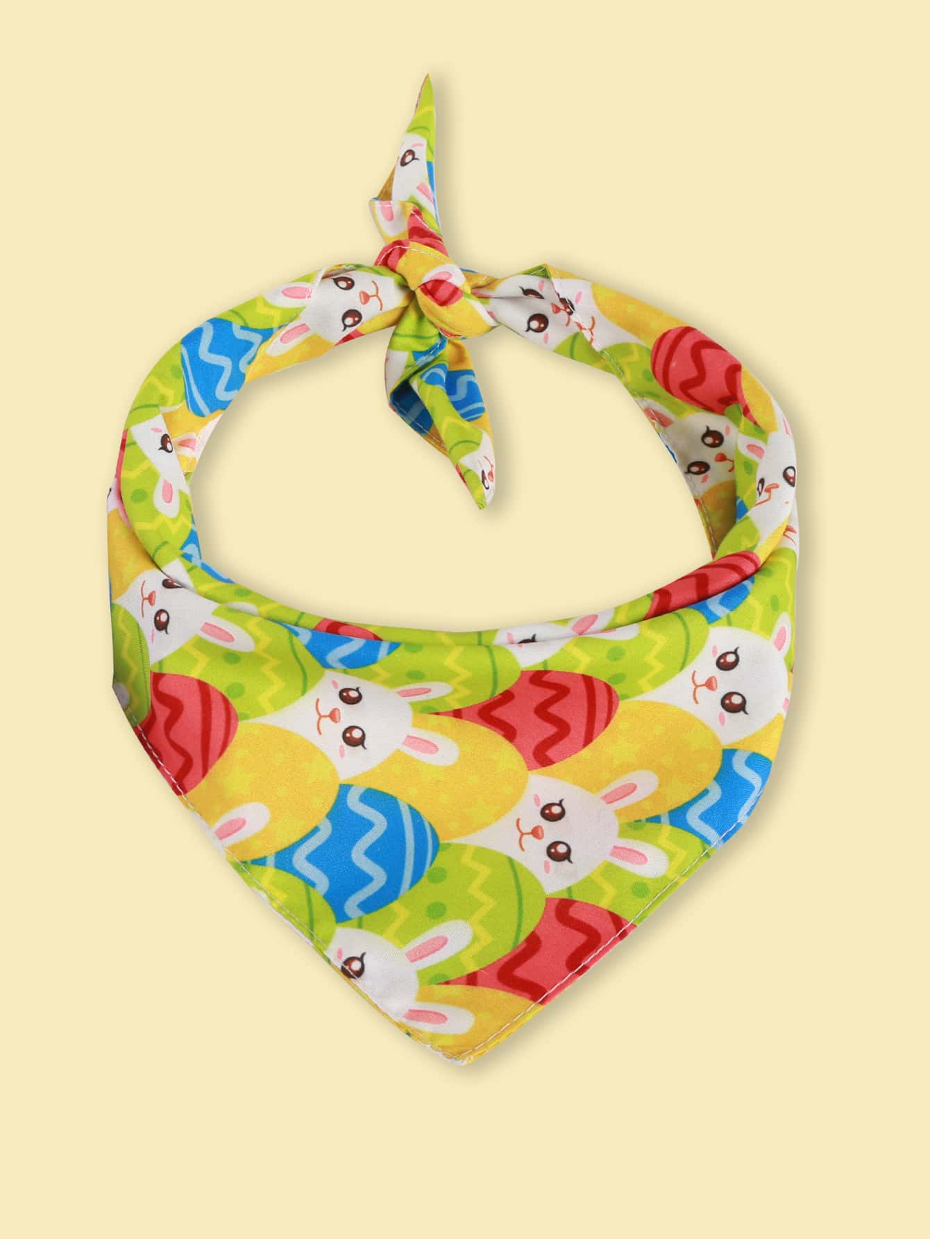 1 pieza Pañuelo para mascotas Huevo de Pascua & con estampado de conejo para gato con perro para accesorio para foto - Amarillo - Ver 1
