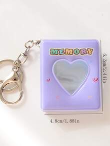 1 pieza con corazón hueco con estampado de letra foto simple portátil foto Tarjeta Caja para foto almacenamiento - Morado - Ver 2