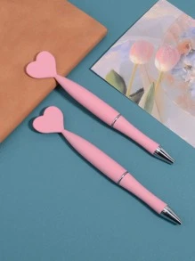 1 Trái Tim Chắc Chắn Trang Trí Bút Bi Đơn Giản Đa Năng Bút Viết Cho Học Sinh, Văn Phòng - Hồng - Xem 4