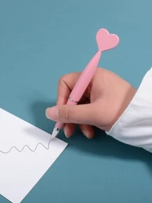 1 Trái Tim Chắc Chắn Trang Trí Bút Bi Đơn Giản Đa Năng Bút Viết Cho Học Sinh, Văn Phòng - Hồng - Xem 7