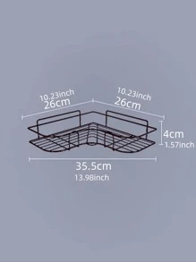 1入組不銹鋼浴室儲物架浴用極簡主義黑色三角形儲物架 - 黑色 - 查看 4