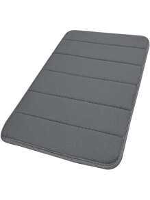 1pc Solid Color Absorbent Bath Rug Home Bathroom Decor Floor Carpet Outdoor Rug Door Mat Fall Decor Bathroom Accessories Back To School Entryway Decor - Grey - View 2