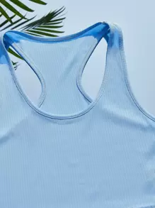 SHEIN EZwear Solid Crop Tank Top - Baby Blue - View 9