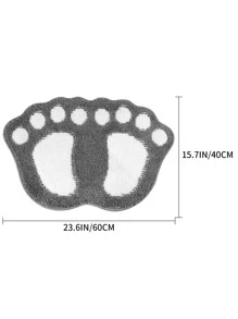 Feet Shaped Floor Mat, Creative Cute Polyester Bath Mat, For Home Decor Home Bathroom Decor Bath Rug Floor Carpet Outdoor Rug Door Mat Fall Decor Bathroom Accessories Back To School Entryway Decor - Multicolor - View 4