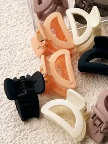 10pcs Random Color Solid Hair Claw Casual Summer - Multicolor - View 6