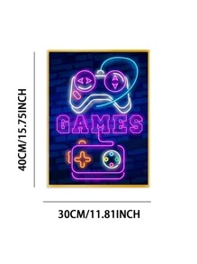 1 set Pintura diamante DIY sin modernista con mando de juego & con estampado de letra Pintura diamante DIY para - Multicolor - Ver 2