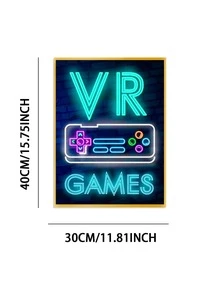 1set PMMA DIY Diamond Painting Without Frame, Modernist Gamepad & Letter Graphic DIY Diamond Painting For Craft - Multicolor - View 2