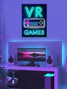 1set PMMA DIY Diamond Painting Without Frame, Modernist Gamepad & Letter Graphic DIY Diamond Painting For Craft - Multicolor - View 3