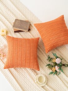 1 Đồng Màu Đệm Không Chất Độn, Vải Hiện Đại Trang Trí Ném Gối Cho Gia Đình - Màu Cam cháy - Xem 3