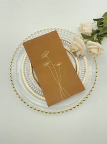 16pcs Metallic Leaf Pattern Disposable Napkin