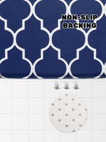 1入組套幾何圖案椅套家用滌綸餐椅座套四季皆宜 - 藏蓝色 - 查看 5