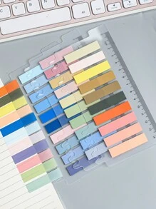 3pcs Mixed Color Easy To Post Sticky Index Tab, Simple Multi-purpose Page Marker For Office, School - Multicolor - View 1