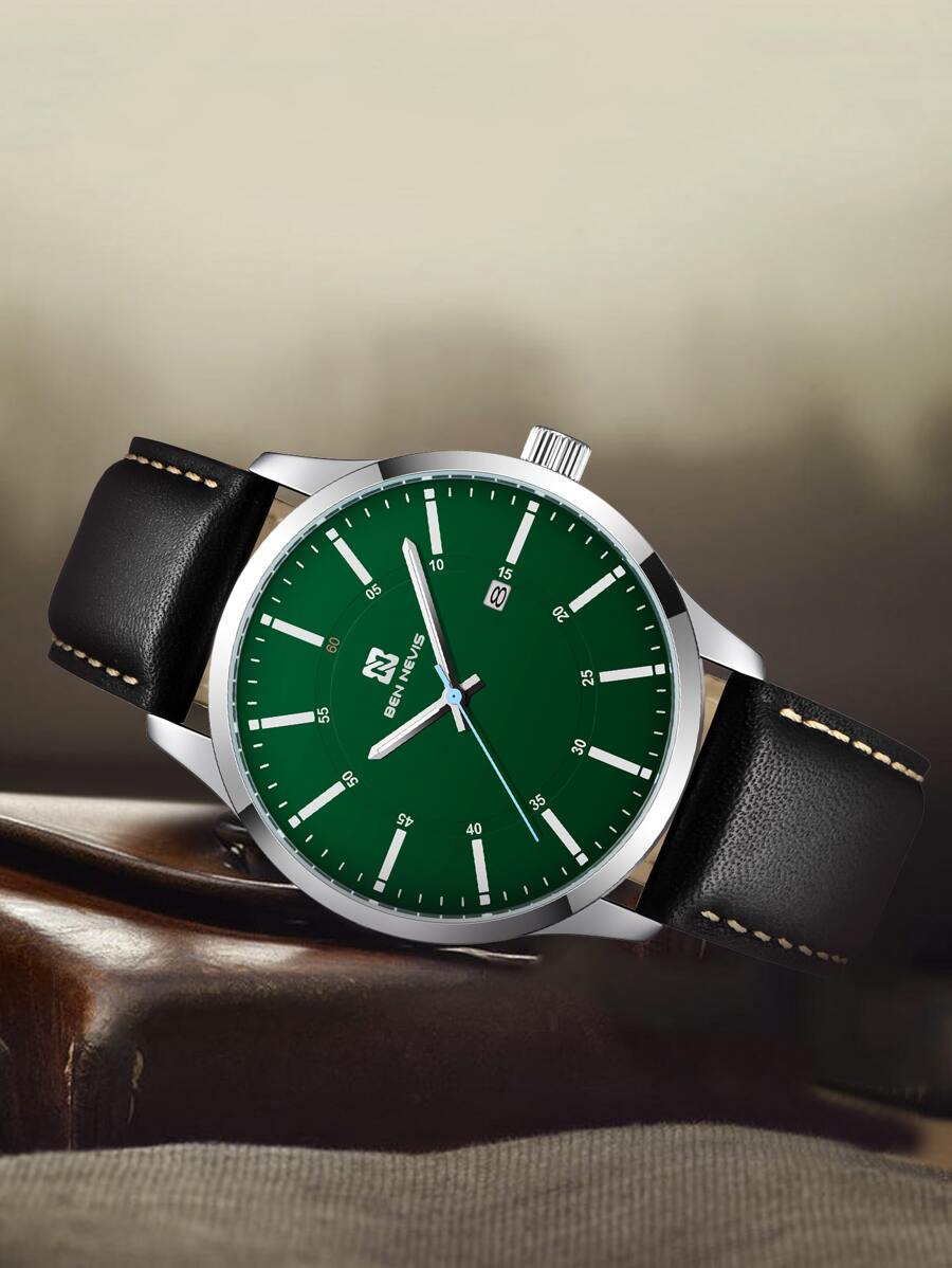 BEN NEVIS 男士圓形指針日期石英手錶 - 黑色 - 查看 1