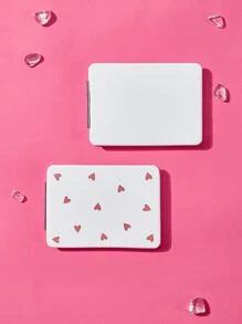 Hanna DaMes Artist Girlcore 心形图案折叠镜子，节日，爱情情人节