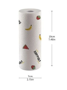 1roll Non-woven Fabric Cleaning Cloth, Cartoon Graphic Absorbent Cleaning Rag For Kitchen - Multicolor - View 8