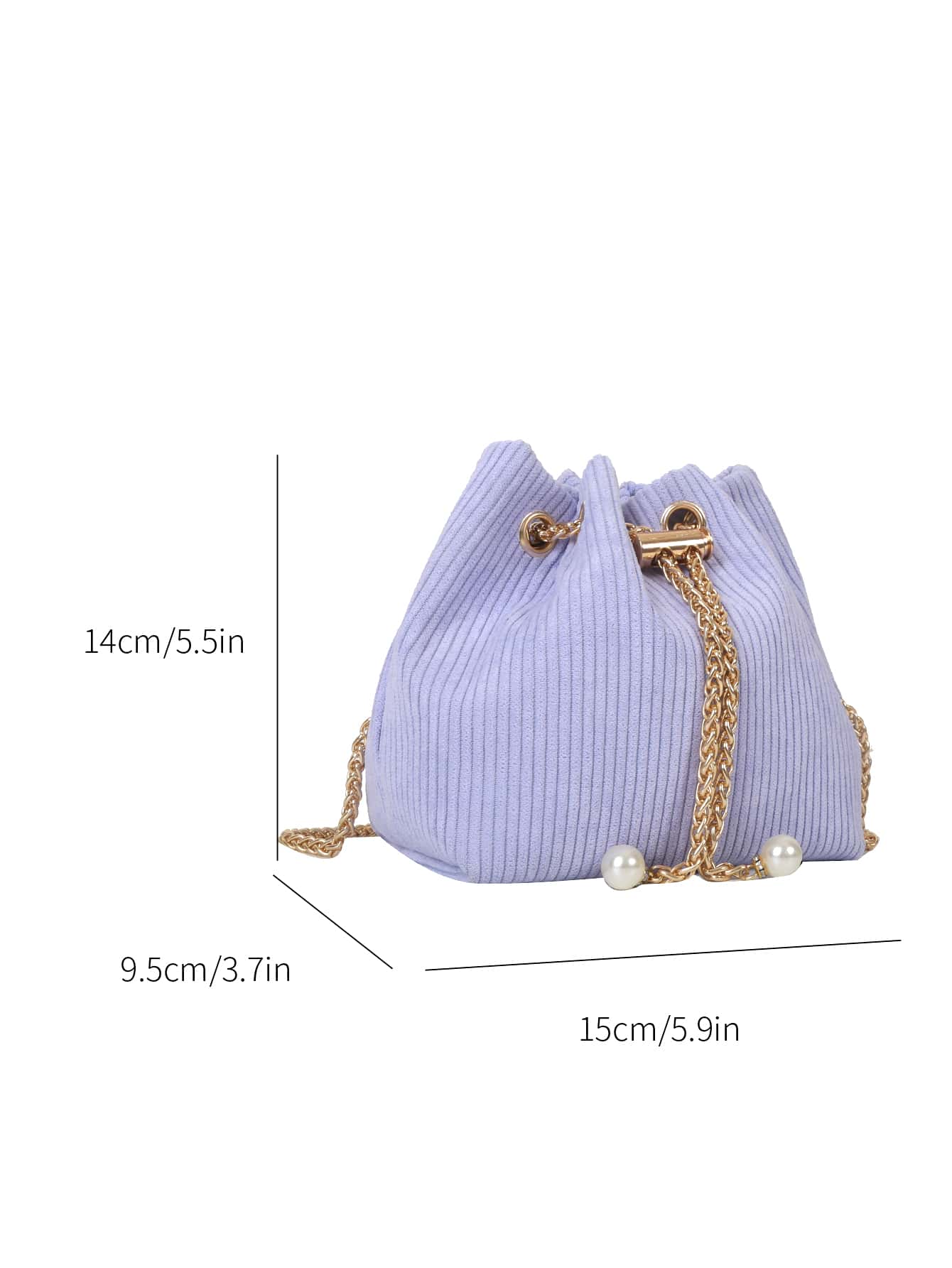 Sac Seau Chaîne & À Fausse Perle En Polyester Violet - Prune - Voir 3