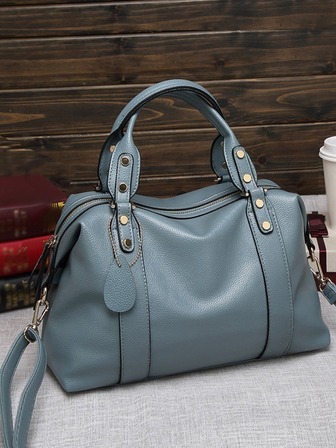 New Fashionable And Large Capacity Solid Lychee-pattern Tote Bag. It Comes With Adjustable Shoulder Straps, Multi-functional Straps, Hanging Decoration, Vintage, Casual And Versatile. Suitable For Workplace White-collar Workers, College Students Commuting To School.