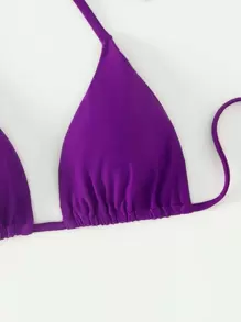 Swim Basics 吊脖三角杯比基尼上衣 - 紫羅蘭色 - 查看 6