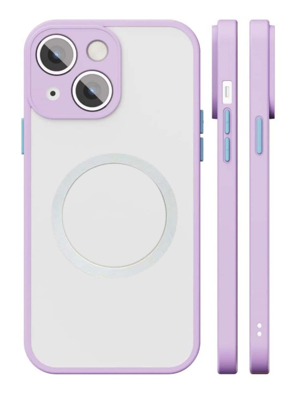 Hadaasi Purple Magnetic Soft-Feel Matte Contrast Color Button Shockproof Semi-Transparent Phone Case, Compatible With IPhone 14 Pro Max, 17, 17 Pro, 17 Pro Max, 17 Air, 16 Pro, 16 Pro Max, 16 Plus, 16, 15 Pro, 15 Pro Max, 15 Plus, 15, 14 Pro, 14 Pro Max, 14 Plus, 14, 13 Pro, 13 Pro Max, 13, 12 Pro, 12 Pro Max, 12, 11 Pro Max, 11, 11 Pro, XS Max, XR, XS, X And Galaxy S24 Ultra, S24 Plus, S24, S23 Ultra, S23 Plus, S23, S22 Ultra, S22 Plus, S22, S21 Ultra, S21 Plus, S21, S23 FE, S24 FE