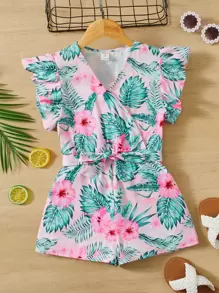 SHEIN Áo liền quần Gái Thắt lưng Xù Trọn gói Nhiệt đới Boho - Nhiều màu - Xem 1