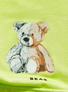 Men 3pcs Bear Print Contrast Letter Tape Boxer Brief - Multicolor - View 3