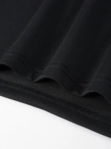 Manfinity Loose Fit Men's Letter Graphic Striped Trim T-Shirt & Shorts Set - Black - View 6