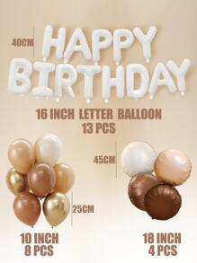 25pcs/set Plastic Balloon Set, Funny Letter Design Balloon Kit For Birthday Party - Multicolor - View 2
