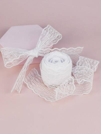 1/10 pièces Paquet - Décorations de faveurs de fête en dentelle blanche, rubans cadeaux, Saint Valentin