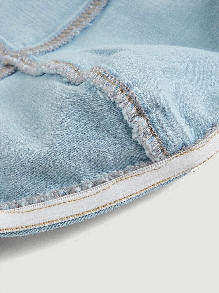 Zip Back Tube Denim Top