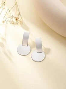 圓形耳墜 - 銀色 - 查看 5