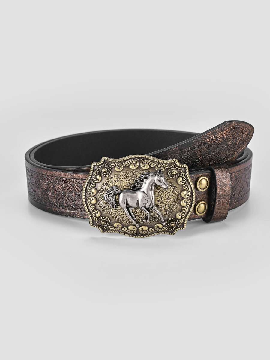 1pc Women Horse Decor Casual Belt, For Daily Life