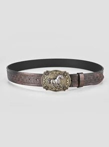 1pc Women Horse Decor Casual Belt, For Daily Life