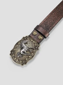 1pc Women Horse Decor Casual Belt, For Daily Life