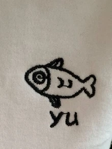 Camiseta de hombros caídos con estampado de dibujos animados - Blanco - Ver 3