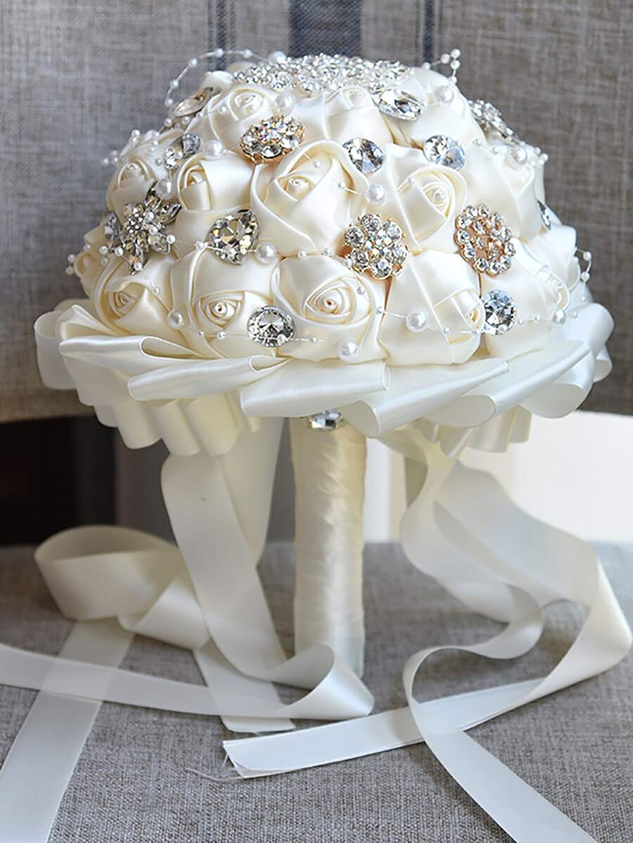 1 Hoa nhân tạo Polyester, Bó hoa nhân tạo đơn giản cho tiệc cưới - Rượu sâm banh - Xem 1