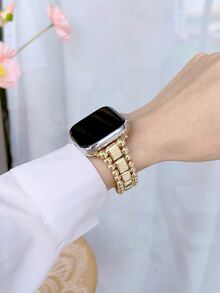 Dây đeo bằng thép không gỉ Tương thích với Apple Watch - Vàng - Xem 2