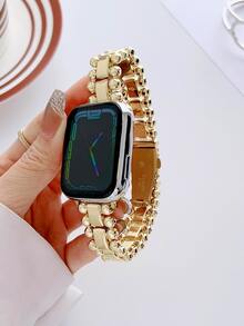 Dây đeo bằng thép không gỉ Tương thích với Apple Watch - Vàng - Xem 3