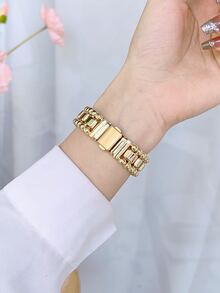 Dây đeo bằng thép không gỉ Tương thích với Apple Watch - Vàng - Xem 4