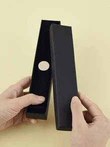 12入組 21x4 公分長方形黑色/棕色紙板首飾盒項鍊手鍊展示女士禮品包裝盒 - 黑色 - 查看 6