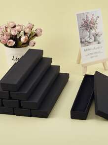 12入組 21x4 公分長方形黑色/棕色紙板首飾盒項鍊手鍊展示女士禮品包裝盒 - 黑色 - 查看 7