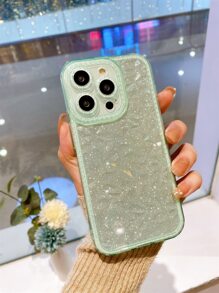 透明手機殼帶閃光紙 - 綠色 - 查看 6