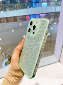 透明手機殼帶閃光紙 - 綠色 - 查看 8