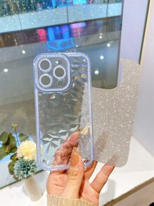 Vỏ điện thoại trang trí rhinestone - Màu xanh nhạt - Xem 1