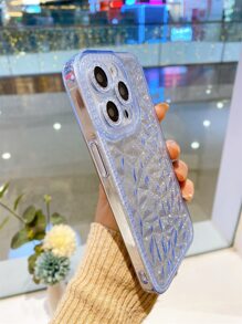 Vỏ điện thoại trang trí rhinestone - Màu xanh nhạt - Xem 2