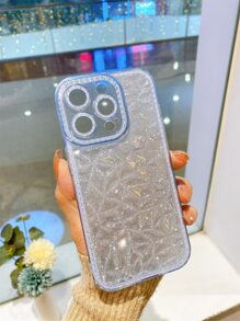 Vỏ điện thoại trang trí rhinestone - Màu xanh nhạt - Xem 8